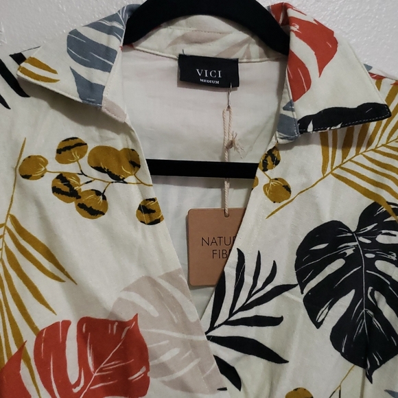 NEW VICI Canyon Palm Print Tie Dress - Picture 9 of 15